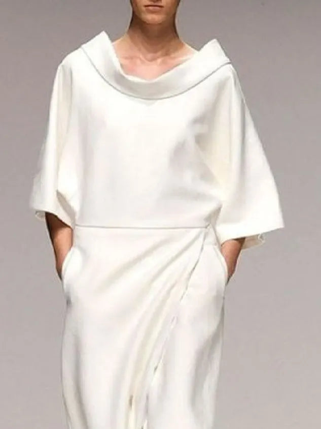 Half Sleeve Solid Vintage Dress