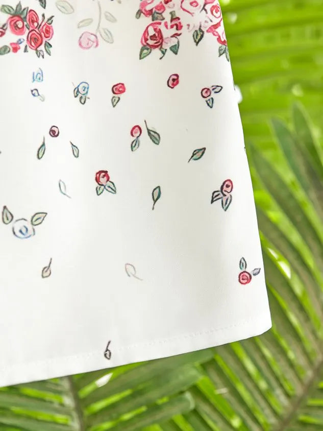Women's A Line Dress Maxi Dress Casual V neck Floral Short Sleeve Loosen Dress
